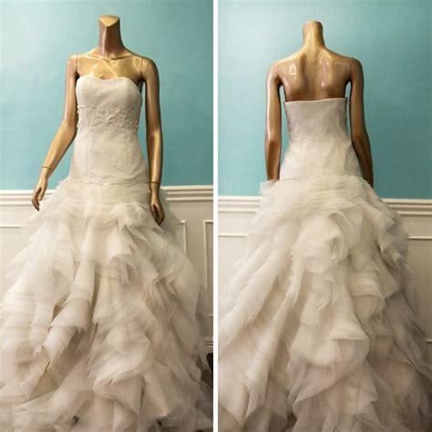 Drop Waist Wedding Gown With Extravagant Skirt Made Entirely Out Of