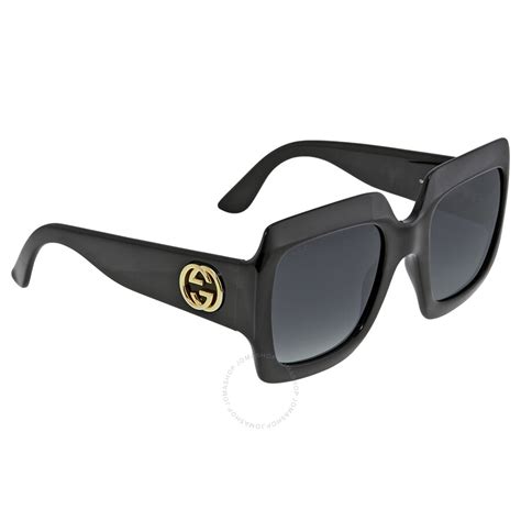 gucci square shiny black frame ladies sunglasses gg3826 sd289o gucci sunglasses jomashop