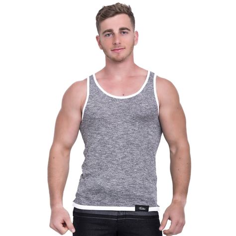 Men Cotton Tank Top Sleeveless Solid Color Tshirt Slim Fit Soft Singlets Gray Ch17yey3mlw