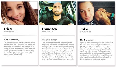 Listed here are 30 funny, hilarious and weird tinder bios. Dating website profile examples. Dating website profile ...