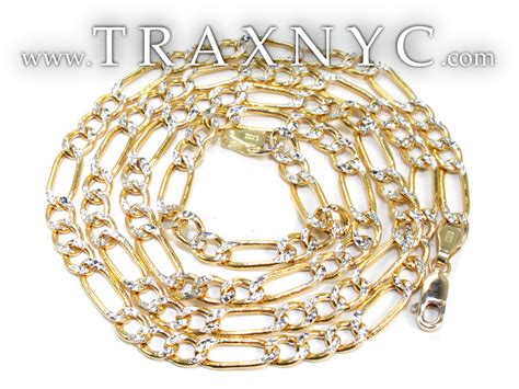 Two Tone 10k Gold Chain 24 Inches 5mm 21080 Mens Gold Two Tone Gold 10k