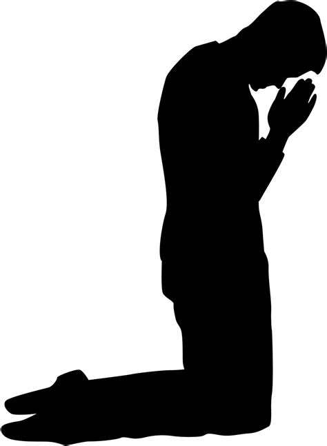 Prayer Kneeling Clip Art Praying Silhouette Png Download 11721600
