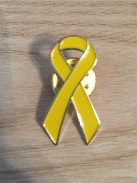 Yellow Awareness Ribbon Lapel Pin Troops Liver Bladder Cancer Cause