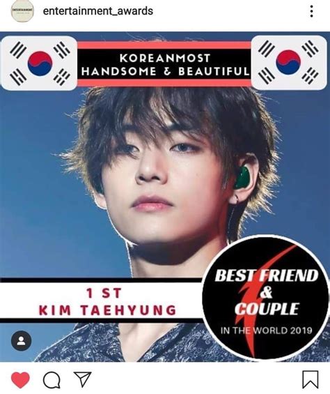 Bts V Wins The Title Of Korean Most Handsome And Beautiful 2019 Proving