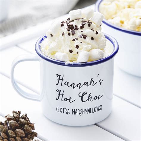 Enamel Personalised Hot Chocolate Mug By Sophia Victoria Joy