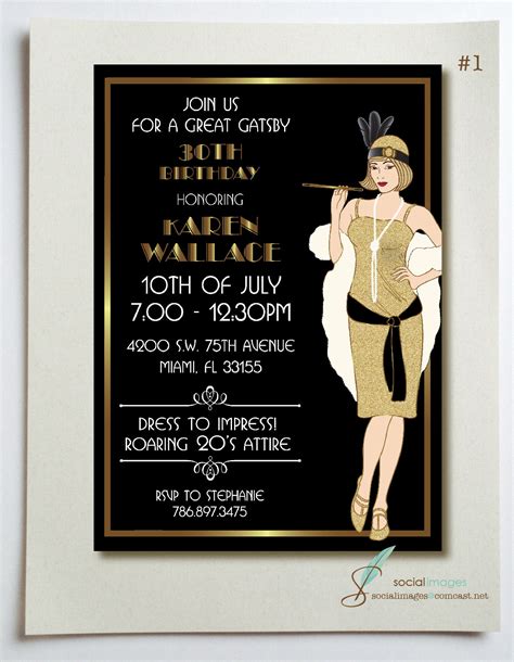 Great Gatsby Birthday Party Invitation Printed Etsy Canada