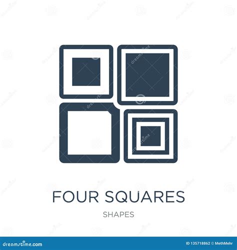 Four Squares Icon In Trendy Design Style Four Squares Icon Isolated On