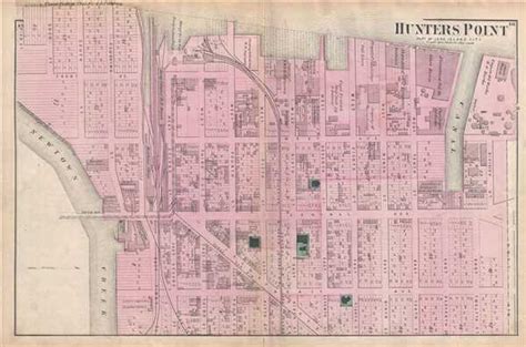 Rare Map For Sale 1873 Beers Map Of Hunters Point Lon