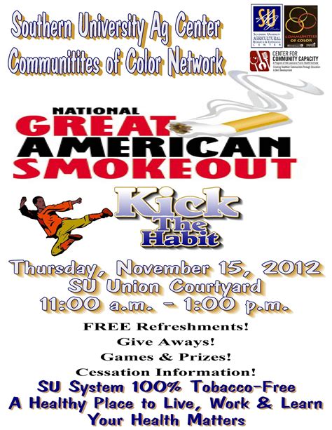 southern university ag center and college of agriculture national great american smokeout on su