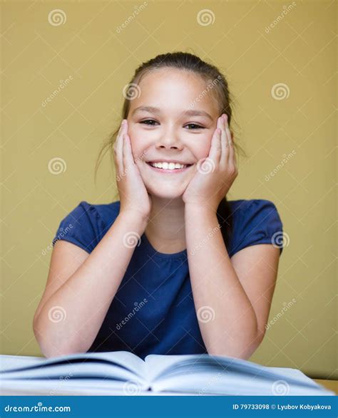 Little Girl Is Reading A Book Stock Photo Image Of Closeup Close