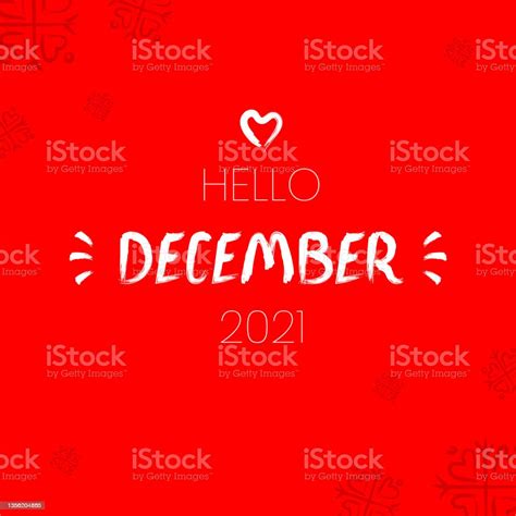 Hello December Text Illustration With Red Background Stock Illustration