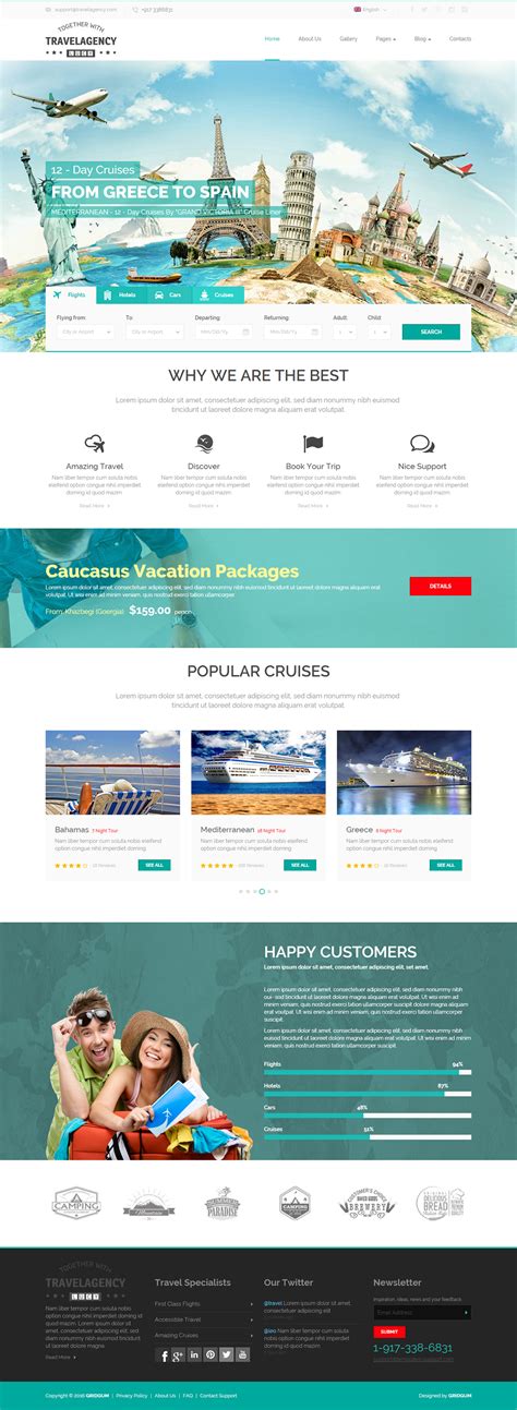 A basic tourist profile contains the following information about the tourist: Travel Agency HTML Template on Behance