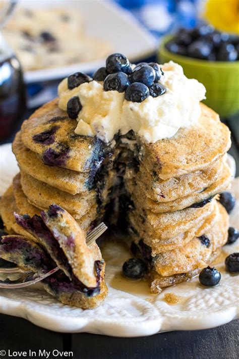 Whole Wheat Blueberry Buttermilk Pancakes Love In My Oven