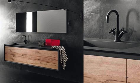 Meuble sous vasque Stocco IKS noir et bois vintage | Meuble sous vasque, Meuble salle de bain