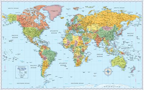 Signature Edition World Wall Maps Rand Mcnally Store