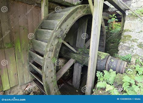 Old Big Water Wheel Of The Historic Mill Saw Stock Photo Image Of
