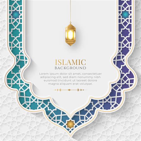 Premium Vector White And Blue Luxury Islamic Background With