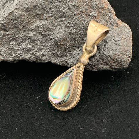 925 abalone pendant sterling abalone shell necklace pendant vintage sterling silver by mexican