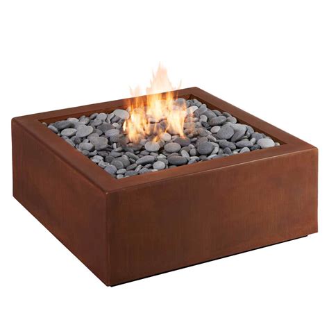 Bento Square Outdoor Fire Pit In Corten Steel By Paloform Stardust