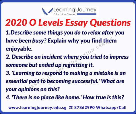 2020 O Level Essay Questions And Model Answers English Tuition