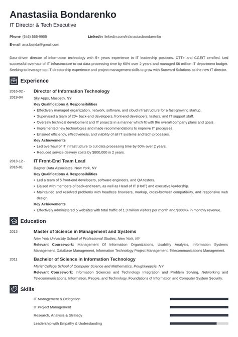 It Director Resume Sample And Writing Guide 20 Tips