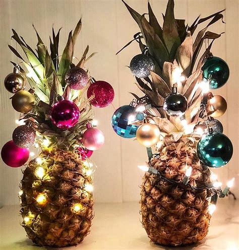 This image is framed in a standard black wooden frame. Pineapple Christmas Tree for Ones Who Like to Experiment