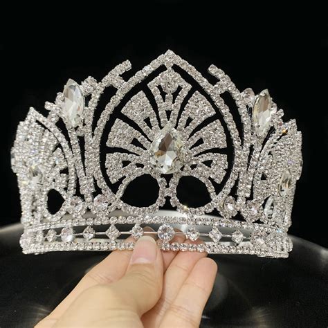 Wholesale Miss World Beauty Pageant Crown Custom Silver Tiaras And Crowns In Crystals Buy