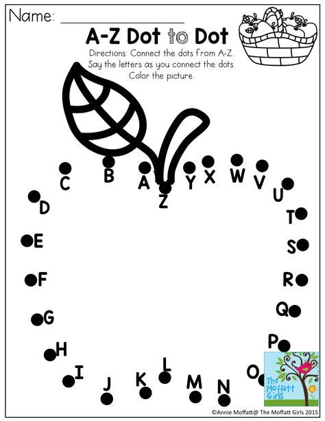 A Z Dot To Dot And Tons Of Other Printables For Prek 3rd Grade Dot