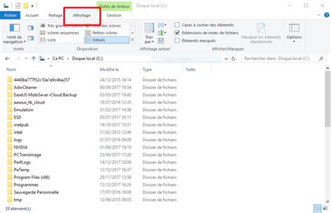 Afficher les fichiers et dossiers cachés dans Windows Windows
