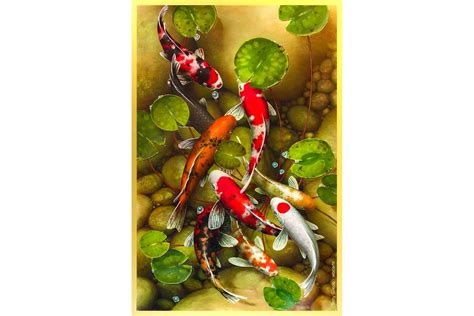 9 Koi Fish Painting Feng Shui Vastu For Bedroom