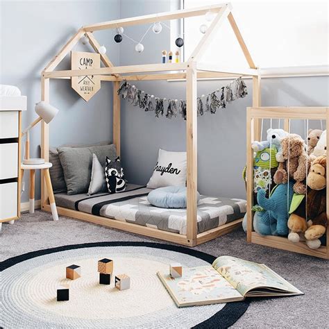 Good morning ladies, after 10 months of incident free bed sharing last night ds was sleep crawling and almost crawled off the bed. Handmade Montessori Floor Bed Frame Natural Wooden House ...