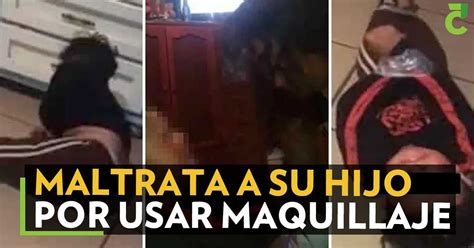 Maltrata A Su Hijo Por Usar Su Maquillaje