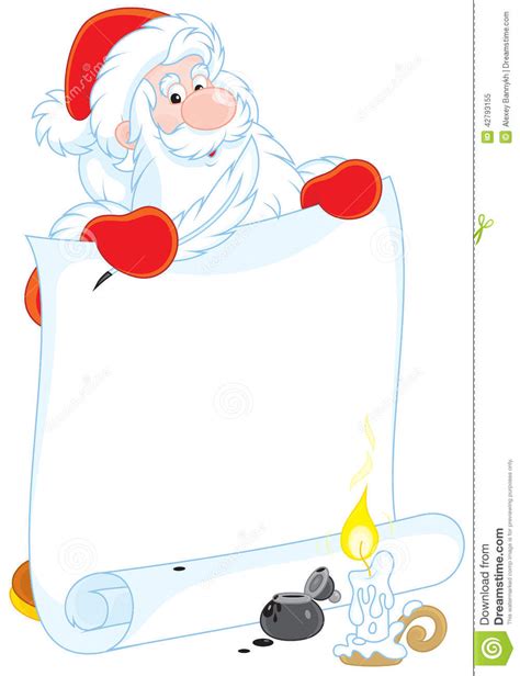 Santa Claus With A Scroll Stock Vector Illustration Of Year 42793155