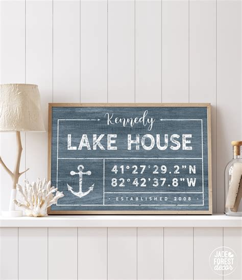 Hale Navy Lake House Canvas Nautical Last Name Sign Etsy