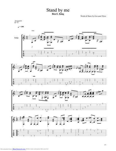 Stand By Me Guitar Pro Tab By E King Ben Musicnoteslib Com