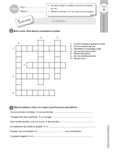 Exercices Vocabulaire Cm Les Pr Fixes Hot Sex Picture