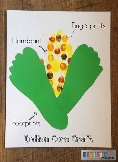 Indian Corn Thanksgiving Handprint Craft With Images Fall Handprint