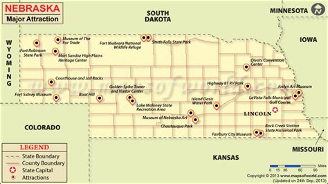 Nebraska Places To Visit Map Of Nebraska Tourist Attractions