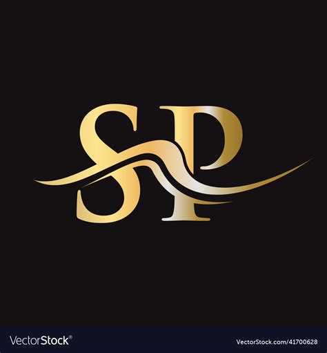 Letter Sp Logo Design Initial Logotype Royalty Free Vector