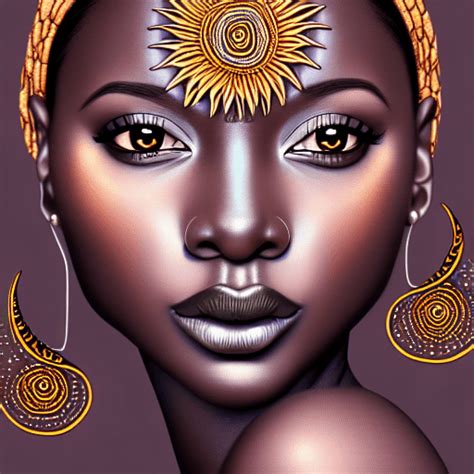 Beautiful Dark Skin Woman Art Melanin Sun Kissed · Creative Fabrica