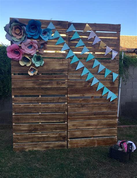 Rustic Pallet Backdrop Party Photo Backdrop Picture Backdrops Booth