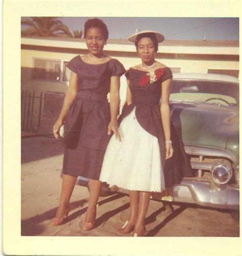 1960s African American Black Women Well Dressed Standing Car 60s
