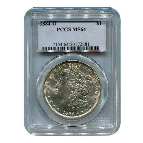 Certified Morgan Silver Dollar 1884 O Ms64 Pcgs Golden Eagle Coins