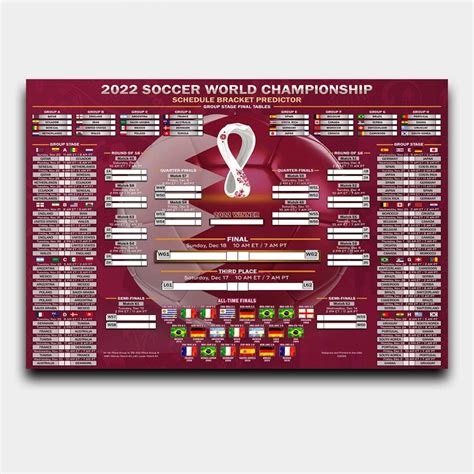 Buy 2022 World Cup Schedule Bracket Prediction Wall Chart World Cup