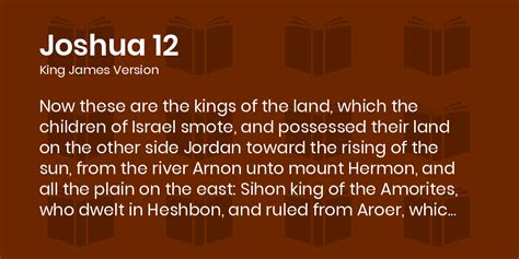Joshua 12 Kjv Now These Are The Kings Of The Land Which The Children