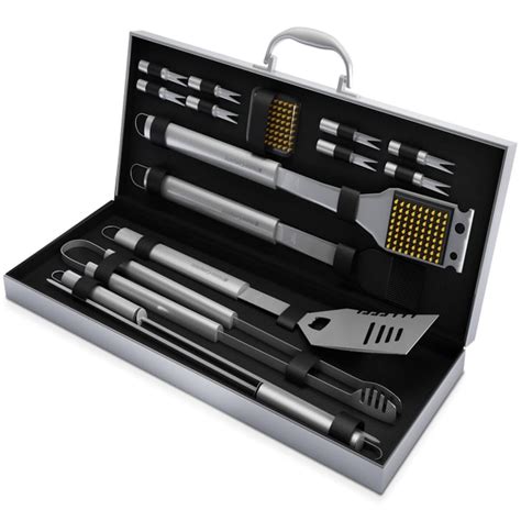 Here are the best tools in every grill category, including cool and professional skewers, tongs, brushes, and more. BBQ Grill Tool Set — 16 Piece Stainless Steel Barbecue ...