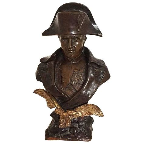O Ruffony Paitnated Bronze And Gilt Bronze Bust Of Napoleon 20th C