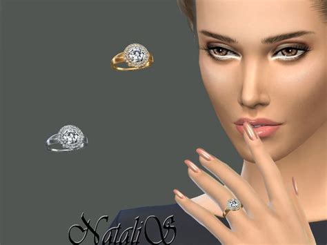 The Sims Resource Double Halo Daimond Ring By Natalis • Sims 4