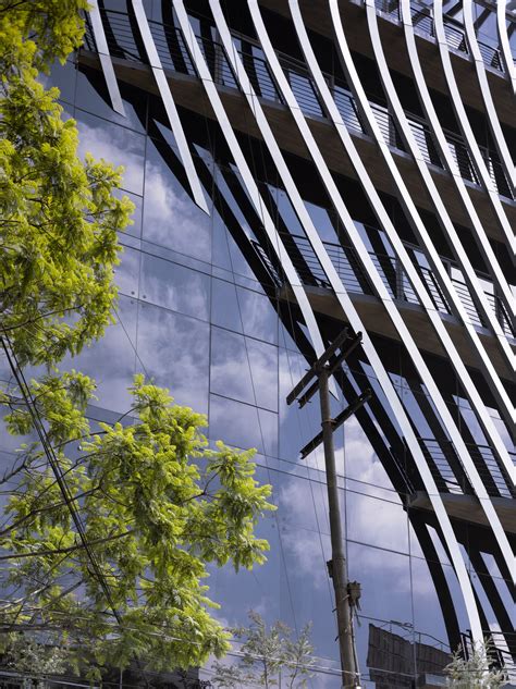 Aluminium Strips Curve Through Mexico City Building By Belzberg