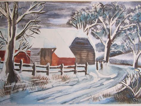 Watercolor Paintings Of Winter Scenes